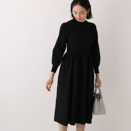 Opaque Clip Navy フィット フレア ニットワンピース オペークドットクリップ Opaque Clip ファッション通販 マルイウェブチャネル