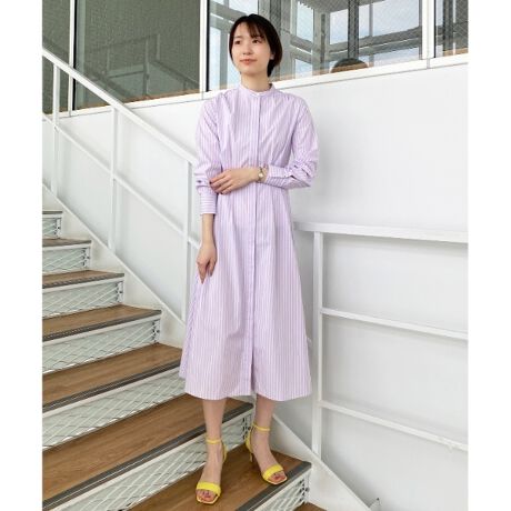 Shirt Opaque Clip バンドカラー シャツワンピース オペークドットクリップ Opaque Clip ファッション通販 マルイウェブチャネル