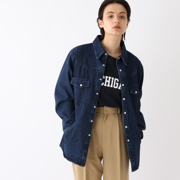 オーガニックコットンデニム シャツジャケット【UNISEX】 | オペーク ...