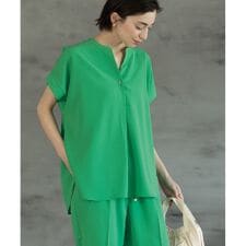 ≪7colorSS-LLsize≫ スキッパーブラウスセットアップ対応【防シワ洗濯機洗い可】