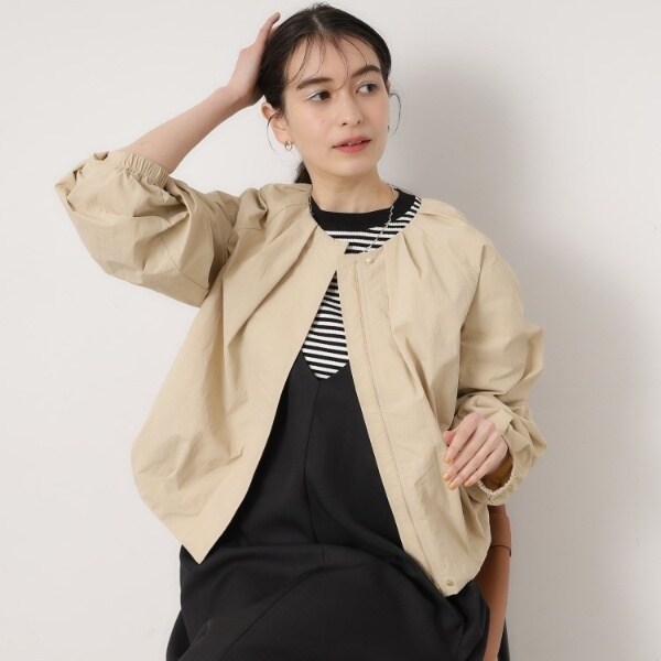 OPAQUE.CLIPの撥水加工ノーカラージャケット OPAQUE.CLIP ジャケット ノーカラージャケット 撥水ノーカラー