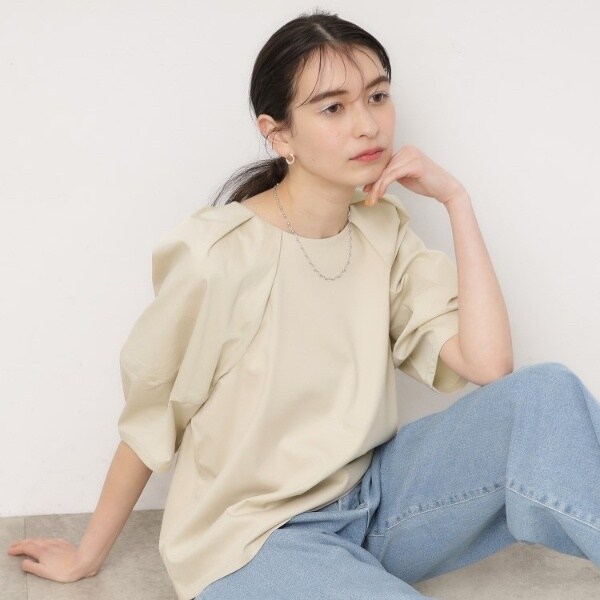 トップス AMERI UND 2WAY RIB DOCKING PUFF TUNIC Ameri（アメリ）の「UND 2WAY RIB DOCKING PUFF TUNIC（シャツ