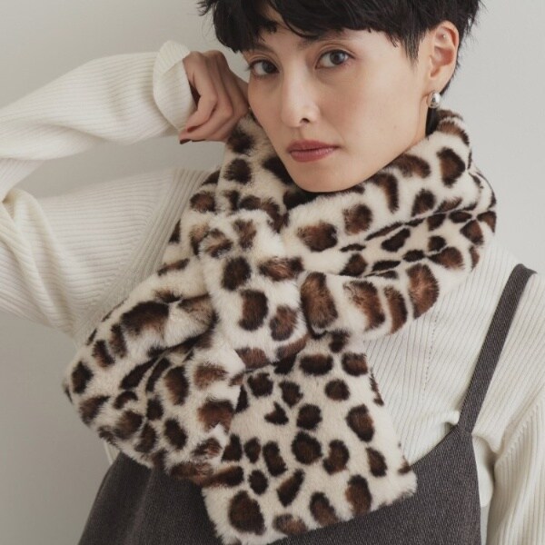 レオパード柄フェイクファー差し込みティペット | オペークドット