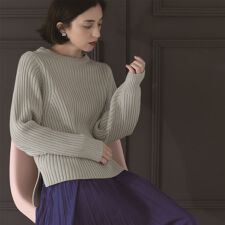 オペークドットクリップ(OPAQUE.CLIP)の《7color》ボリュームスリーブリブニット【洗濯機洗い可】