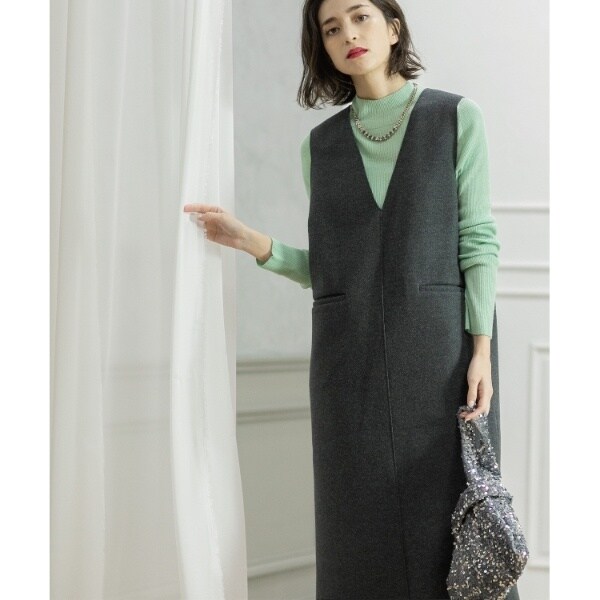 ウールライクメルトン ジャンパードレス【洗濯機洗い可】 | オペーク