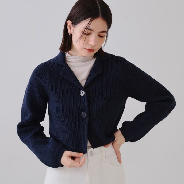 ショートニットカーディガン【洗濯機洗い可抗ピル】