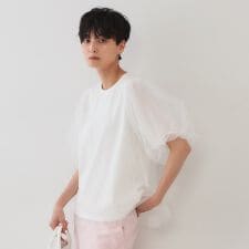 チュールレイヤードトップス【洗濯機洗い可】