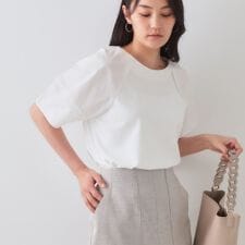 《S-LLサイズ》ランタンスリーブトップス【UV接触冷感洗濯機洗い可】