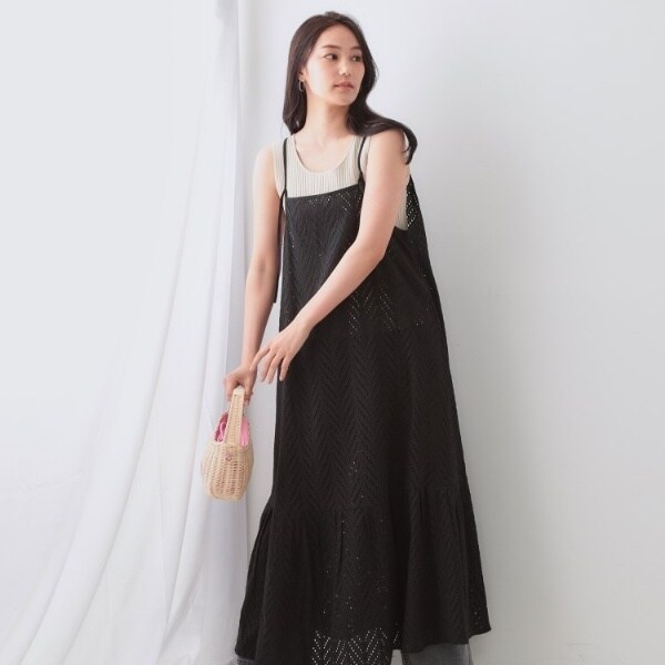NOEMIE メニーリボンキラキラツイードワンピース メニーリボンキラキラツイードワンピース[品番：PLMW0013490
