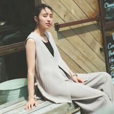 ストレッチVネックジレセットアップ対応【UV接触冷感洗濯機洗い可抗ピル】