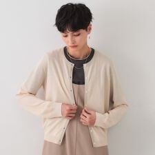 配色ラメニットカーディガンアンサンブル対応【洗濯機洗い可抗ピル】