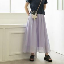 麻混シアーギャザーフレアスカート【洗濯機洗い可】