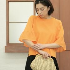 《5色展開》シアーフレアスリーブニット【洗濯機洗い可】