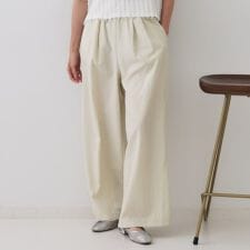 ナイロン混イージーワイドパンツ【洗濯機洗い可】