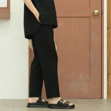 《丈が選べるSS-LLサイズ》美脚ストレッチイージーテーパードパンツセットアップ対応【防シワ洗濯機洗い可
