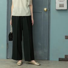 《丈が選べるSS-LLサイズ》美脚ストレッチイージーワイドパンツセットアップ対応【防シワ洗濯機洗い可抗ピ