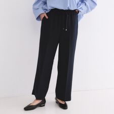 《丈が選べるSS-LLサイズ》美脚ストレッチイージーワイドパンツセットアップ対応【防シワ洗濯機洗い可抗ピ