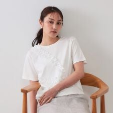 《美人百花掲載》アシメフリルドッキングカットソー【洗濯機洗い可】