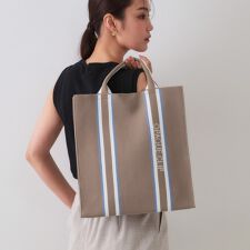 【2WAYA4サイズ対応】ラインハンドルスクエアニットトートバッグ