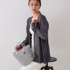ミドル丈トッパーニットカーディガン【洗濯機洗い可接触冷感抗ピル】