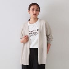 オペークドットクリップ(OPAQUE.CLIP)のミドル丈トッパーニットカーディガン【洗濯機洗い可接触冷感抗ピル】