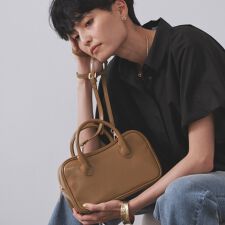 【軽量2WAY】オイル調合皮ミドルボストンバッグ