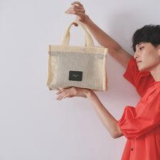 【2WAY】メッシュスクエアミドルトートバッグ