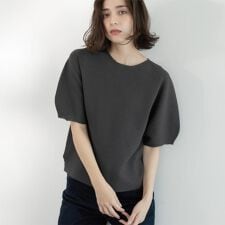 ガーターボリュームスリーブニット【UVケア洗濯機洗い可】