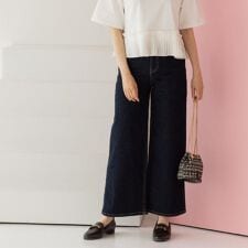 ストレッチバギーデニム【洗濯機洗い可】《SS～LL》