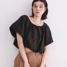 ふくれジャカードバルーンブラウス【洗濯機洗い可】