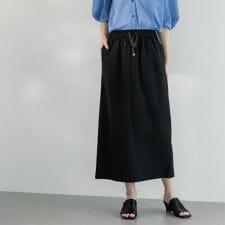 ラメストライプイージーナロースカートセットアップ可【洗濯機洗い可防シワ吸水速乾】
