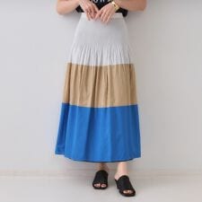 オペークドットクリップ(OPAQUE.CLIP)のシャーリングフレアスカートリバーシブル着用可【洗濯機洗い可】