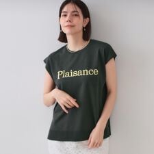 ロゴフレンチスリーブニット【洗濯機洗い可UV接触冷感抗ピル】