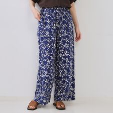 幾何柄プリントイージーワイドパンツセットアップ対応【洗える】