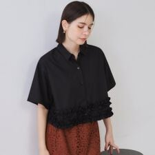 裾フリルシャツ【洗濯機洗い可】