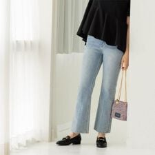 ストレッチセミフレアデニム【洗濯機洗い可】《SS-LLサイズ》