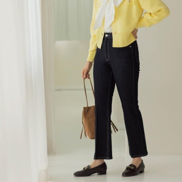 ストレッチセミフレアデニム【洗濯機洗い可】《SS-LLサイズ》