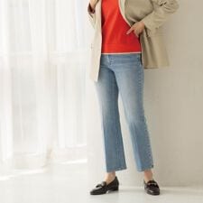 ストレッチセミフレアデニム【洗濯機洗い可】《SS-LLサイズ》