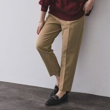 ステップヘムテーパードパンツセットアップ対応可【洗濯機洗い可】