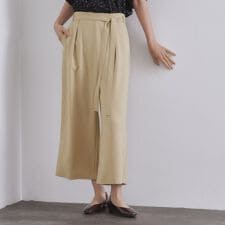 サッシュリボン付きラップデザインパンツ【洗濯機洗い可】