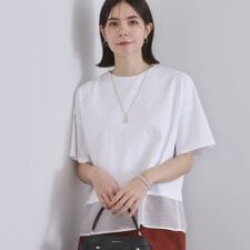 裾シアードッキングボクシーTシャツ【洗濯機洗い可】