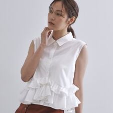 《Can Cam掲載》裾ラッフルフリルシャツ【洗濯機洗い可】