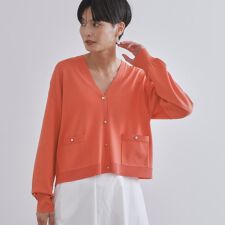 リラクシーVネックニットカーディガン【UVケア接触冷感洗濯機洗い可抗ピル】