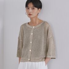 2WAY ラメメッシュニット【洗濯機洗い可抗ピル】