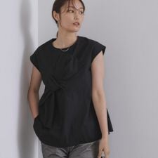 リボンモチーフブラウス【洗濯機洗い可】