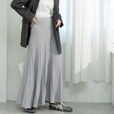 ラメニットプリーツスカート【洗える】