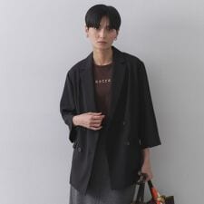 リネンライクダブルジャケット【手洗い可】