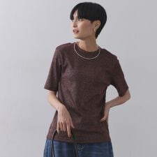 ラメリブカットソー【洗濯機洗い可】