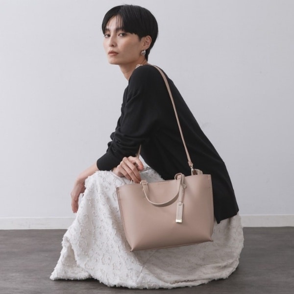 youdougaoqiao5　3層ミドルタイプ 2WAY名品】バイカラー3層ミドルトートバッグ | オペークドット