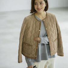 オペークドットクリップ(OPAQUE.CLIP)の撥水キルティングノーカラージャケット【洗濯機洗い可】